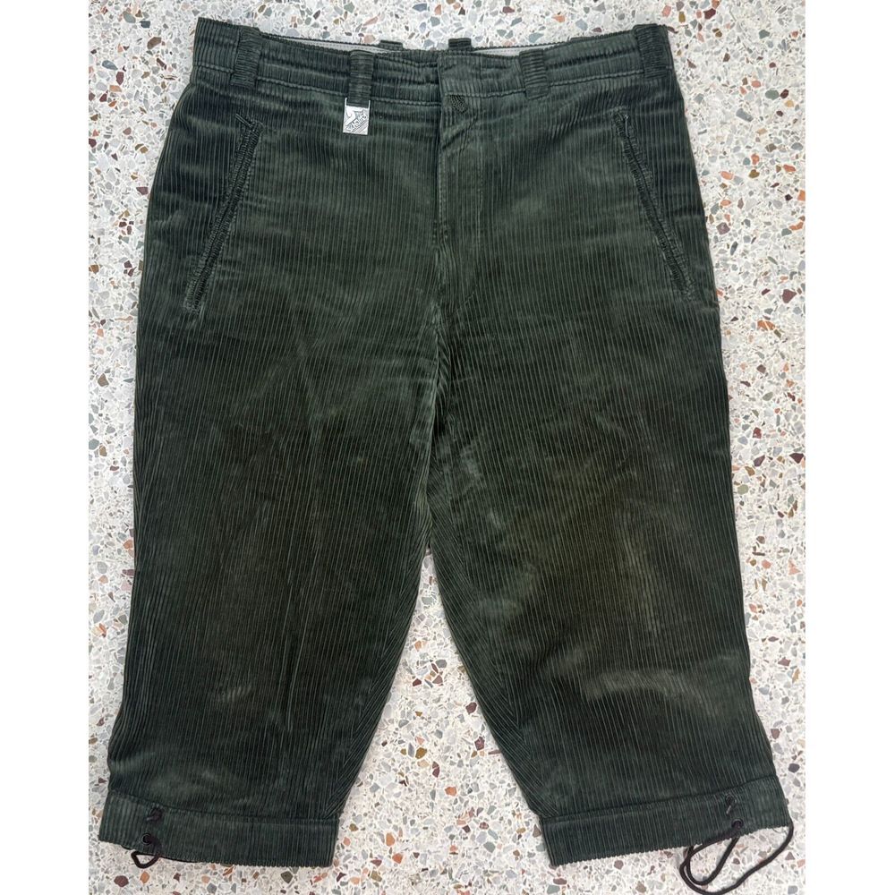 Schoffel Men's Green Corduroy Drawstring Bottom Shorts Size 48 (Actual 31x17)‎